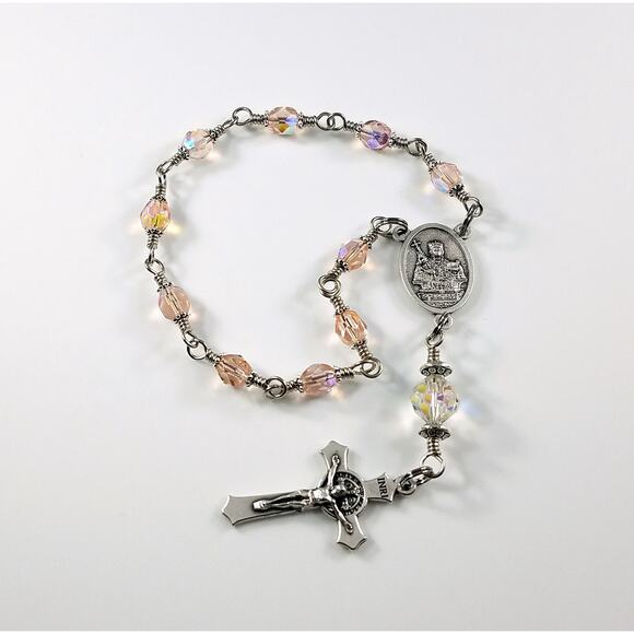 St. Agatha One Decade Rosary, Fighting Breast Cancer Rosary, Handmade Rosary - Picture 6 of 10